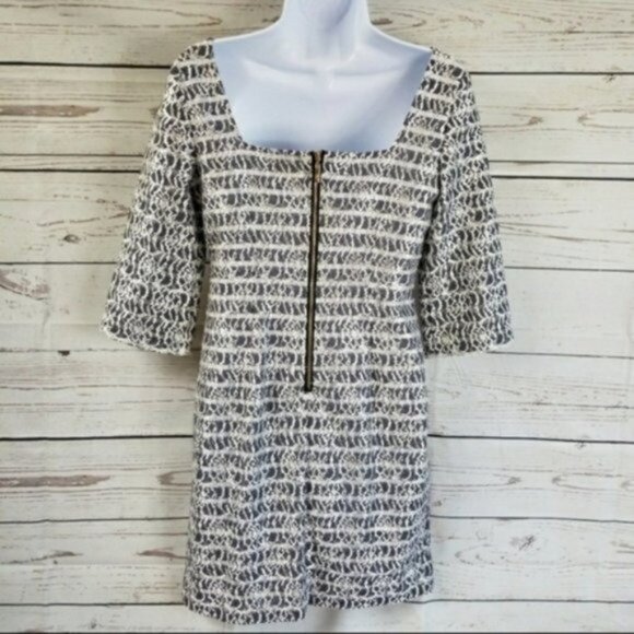 JESSICA SIMPSON quarter sleeve lace shift dress gray Women's size 2 - Picture 5 of 8